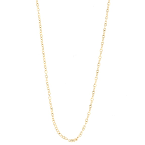 Brilliance Fine Jewelry 14 KT Yellow Gold Adjustable 16"-18" Unisex Cable Chain