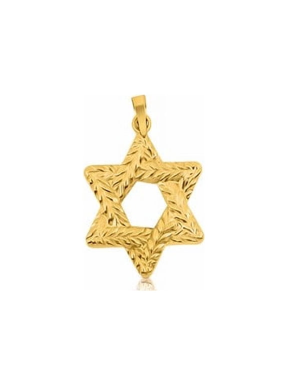 14 KT Yellow Gold Braided Jewish Star Of David Pendant