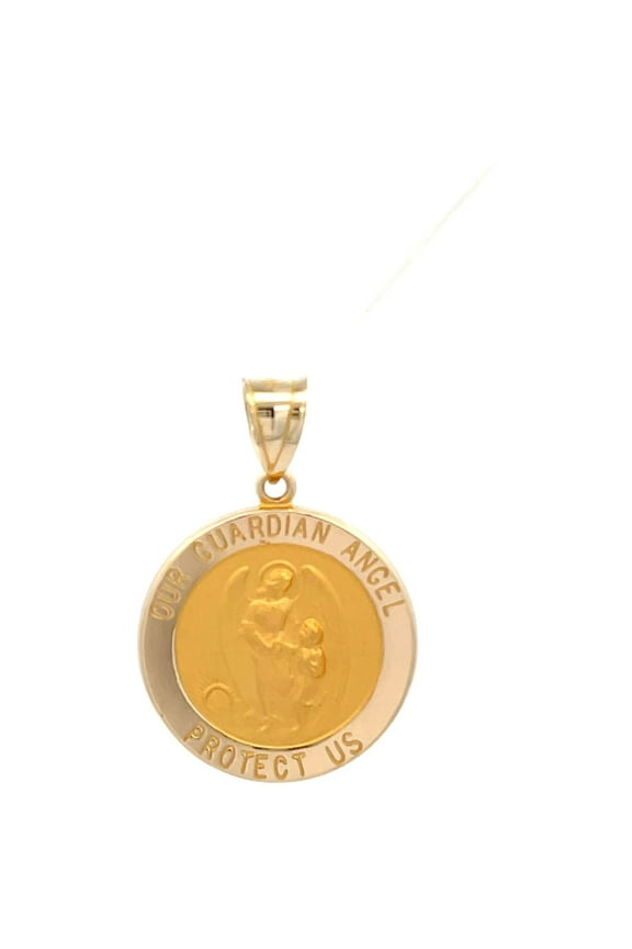 14 KT Yellow Gold Guardian Angel Medal