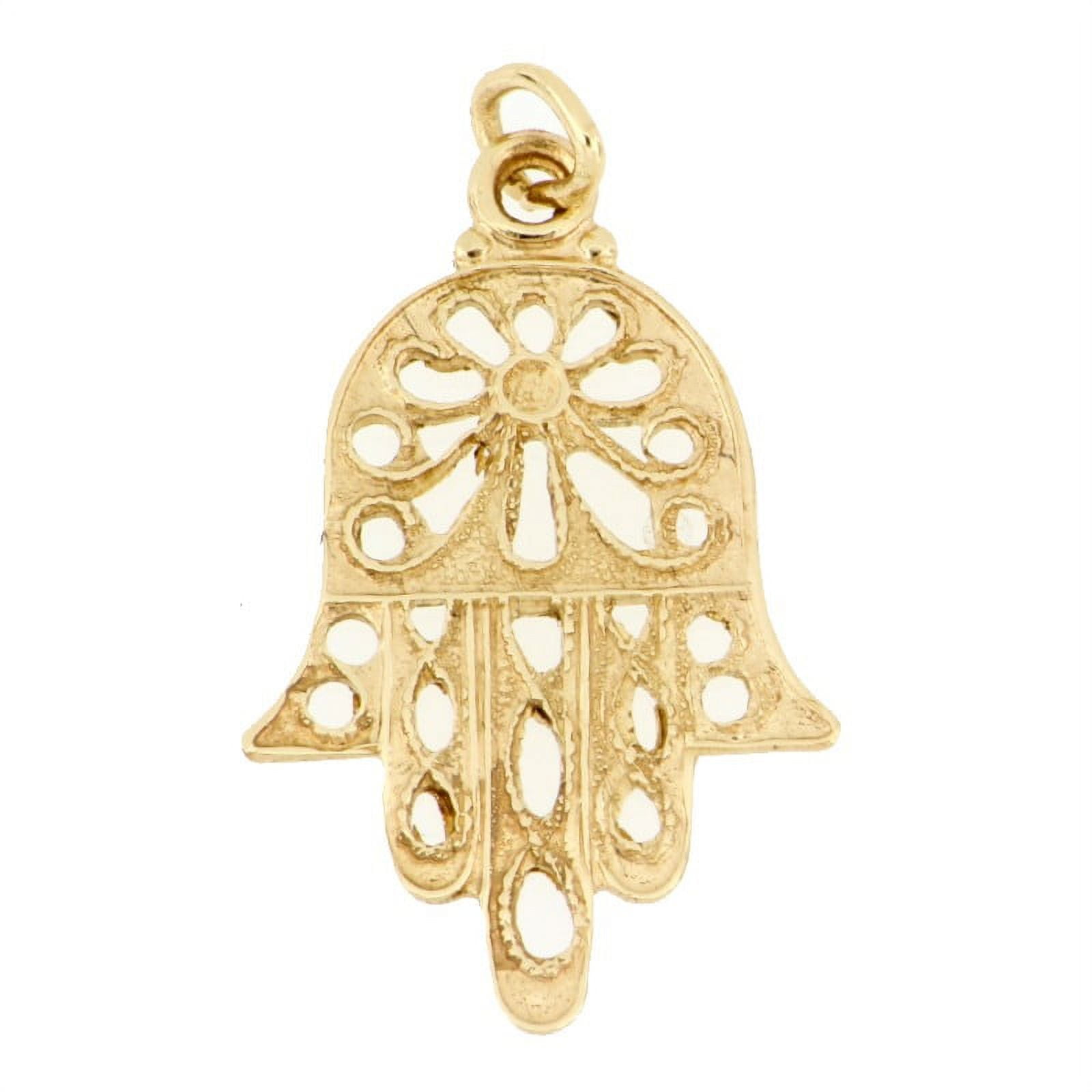 Brilliance Fine Jewelry 14 KT Yellow Gold  Hand Of God Pendant