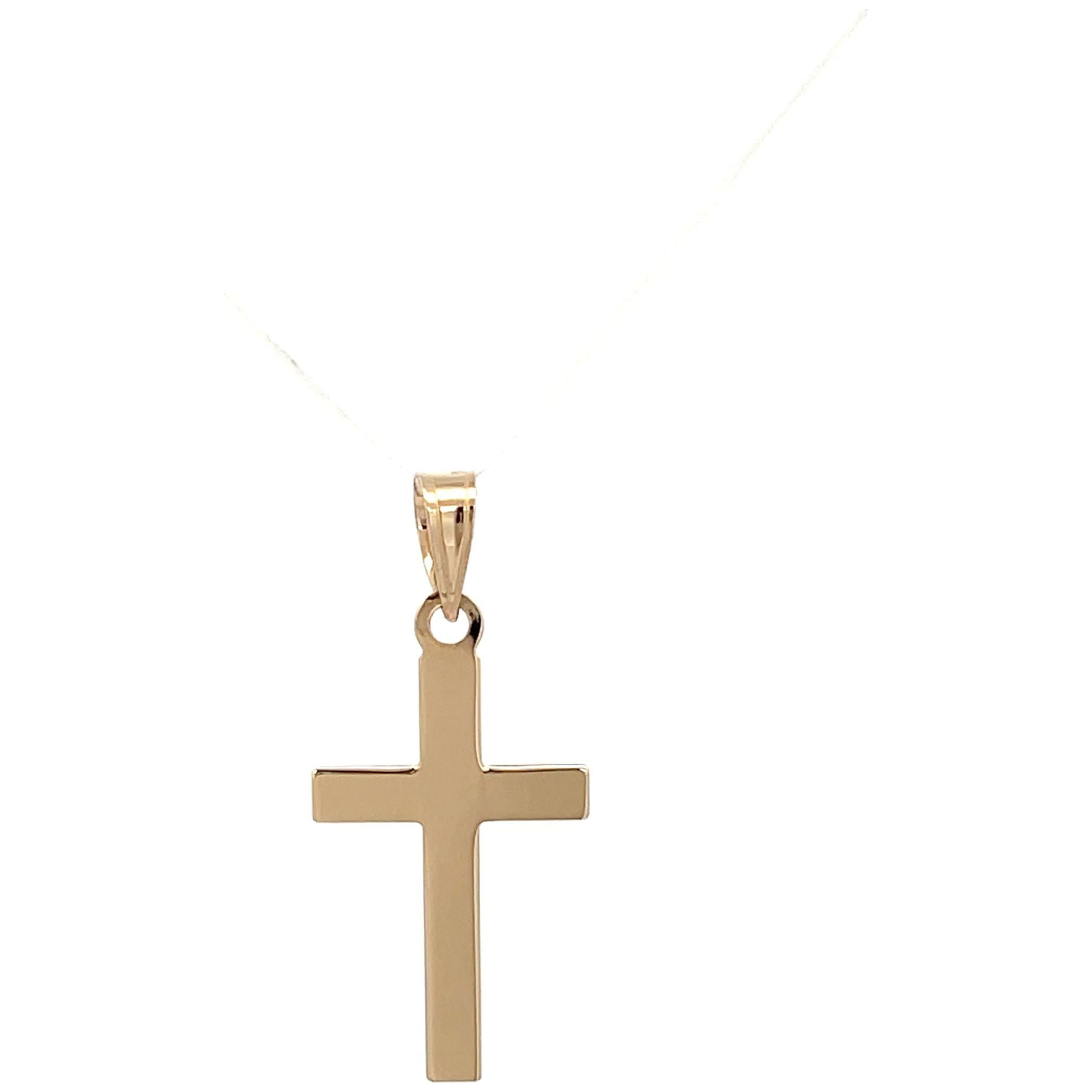 Brilliance Fine Jewelry 14 KT Yellow Gold High Polished Unisex Cross Pendant
