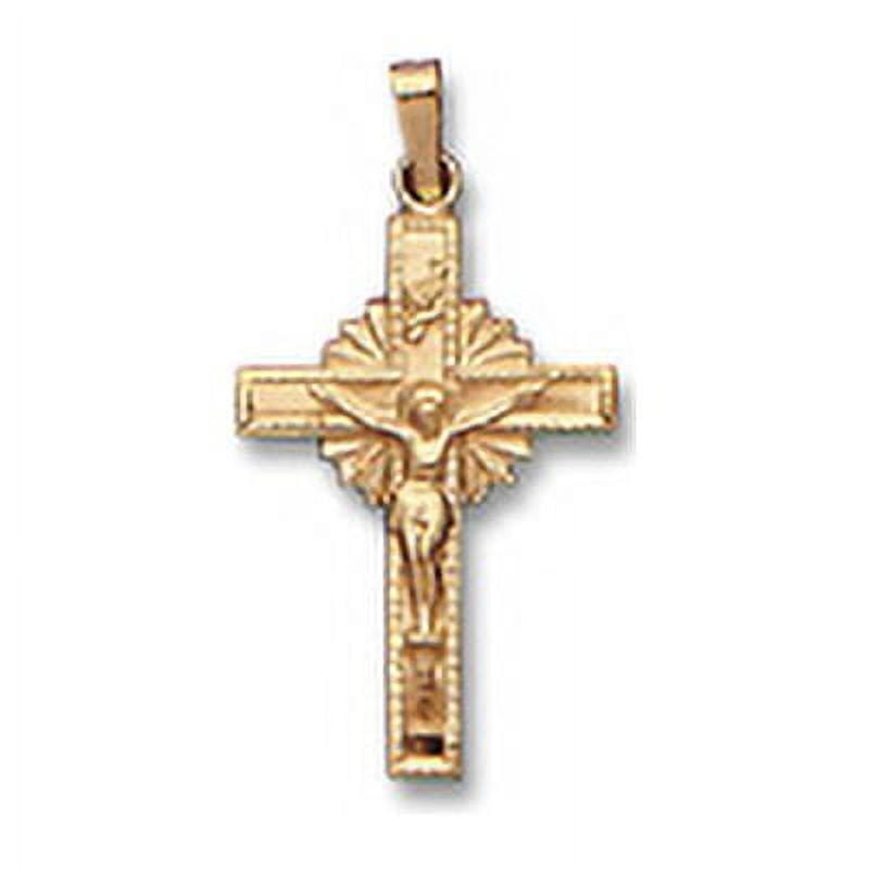 Brilliance Fine Jewelry 14 KT Yellow Gold Sunburst Crucifix