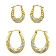 thumbnail image 1 of Brilliance Fine Jewelry 14K Gold Plated Female Crystal Hoop Earrings Set, Adult Females, 1 of 4