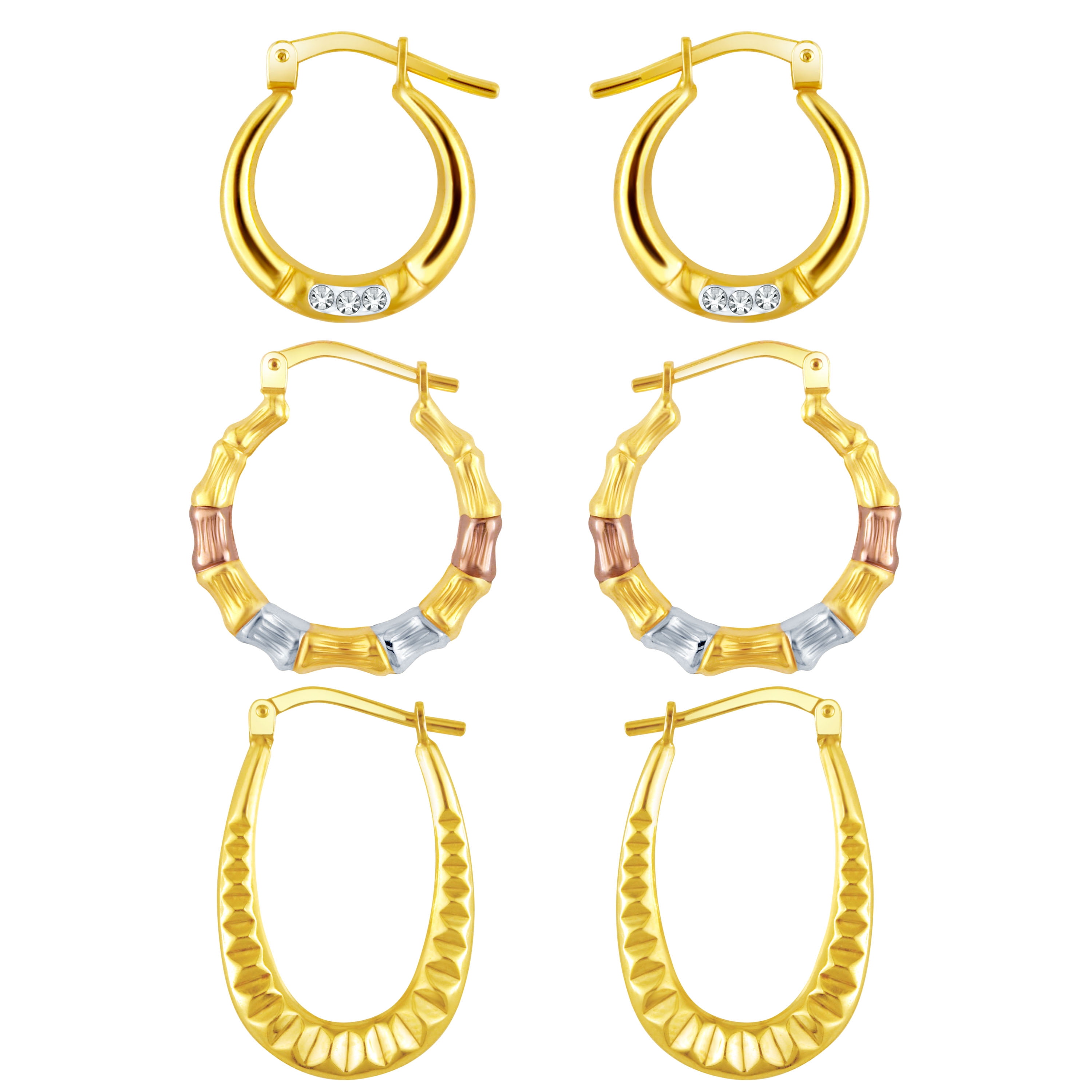 14k gold earrings online set of 3