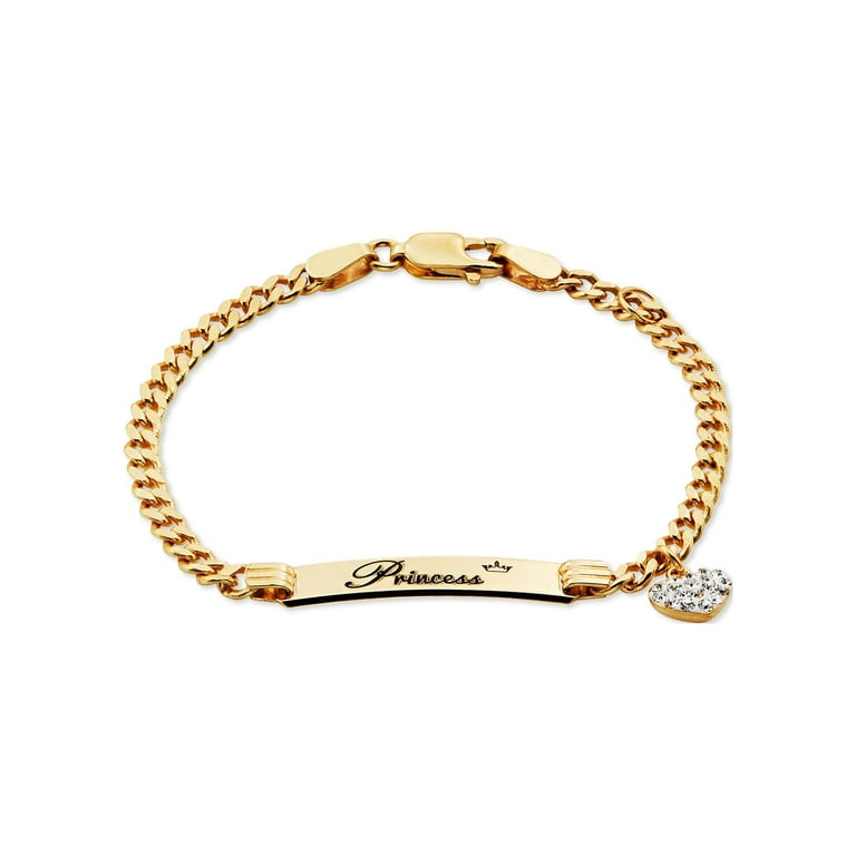 Love Symbol Charm Bracelet For Girls In 14K Yellow Gold