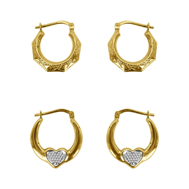 Brilliance Fine Jewelry 14K Gold Plated Sterling Silver Hoop