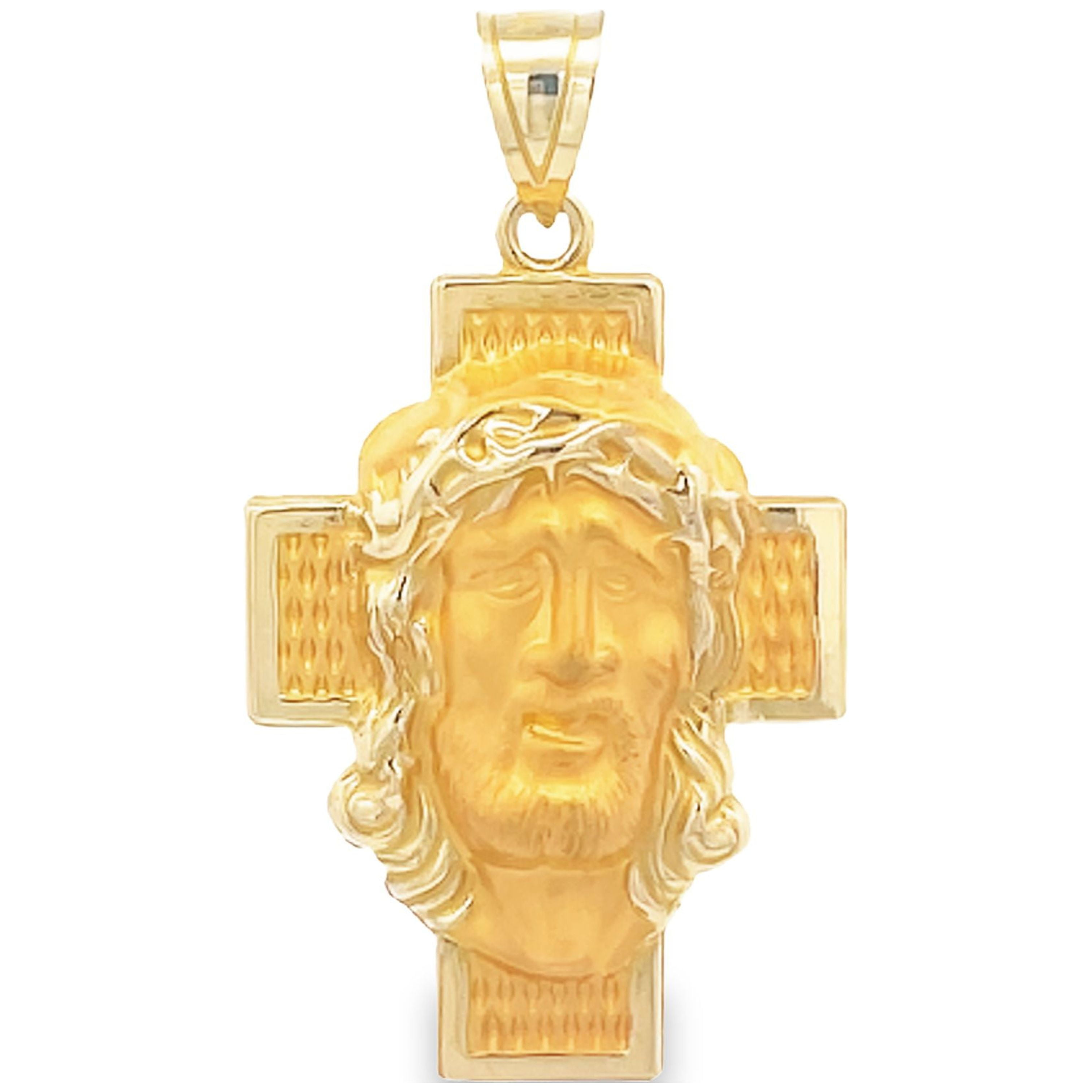 Brilliance Fine Jewelry 14KT Yellow Gold Christ Head on Brilliance Fine Jewelry 14KT Yellow Gold Christ Head on