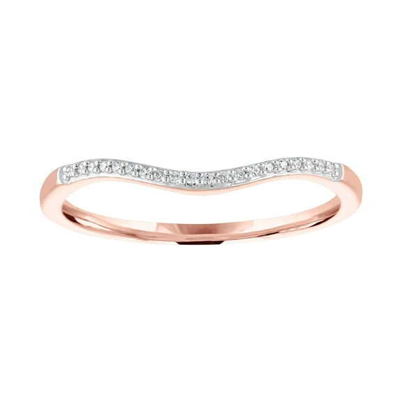 Brilliance Fine Jewelry 14kt Rose Gold Plated Genuine Diamond Accent Stackable Ring