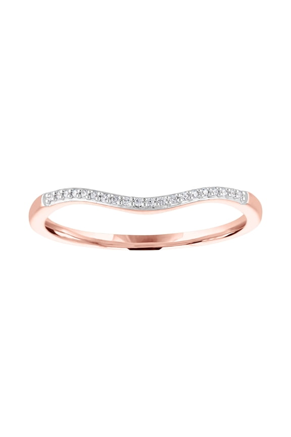 Brilliance Fine Jewelry 14kt Rose Gold Plated Genuine Diamond Accent Stackable Ring