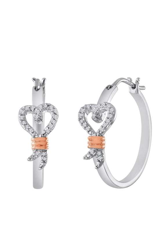 Brilliance Fine Jewelry 14kt Rose Gold over Sterling Silver 1/10 Carat T.W. Diamond Earring