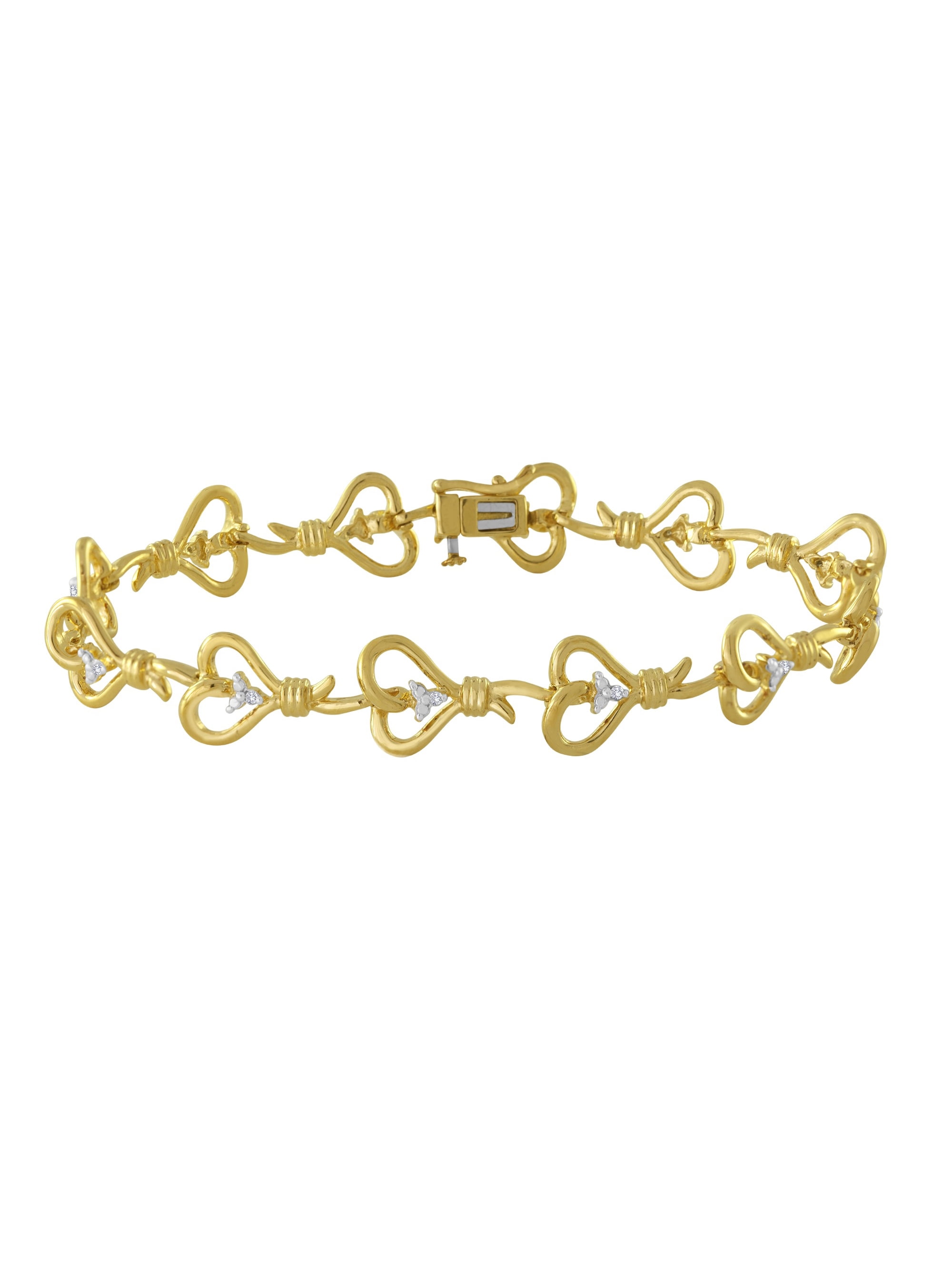 Brilliance Fine Jewelry 14kt Yellow Gold over Sterling Silver 1/10 Carat T.W. Diamond Bracelet, 7.5