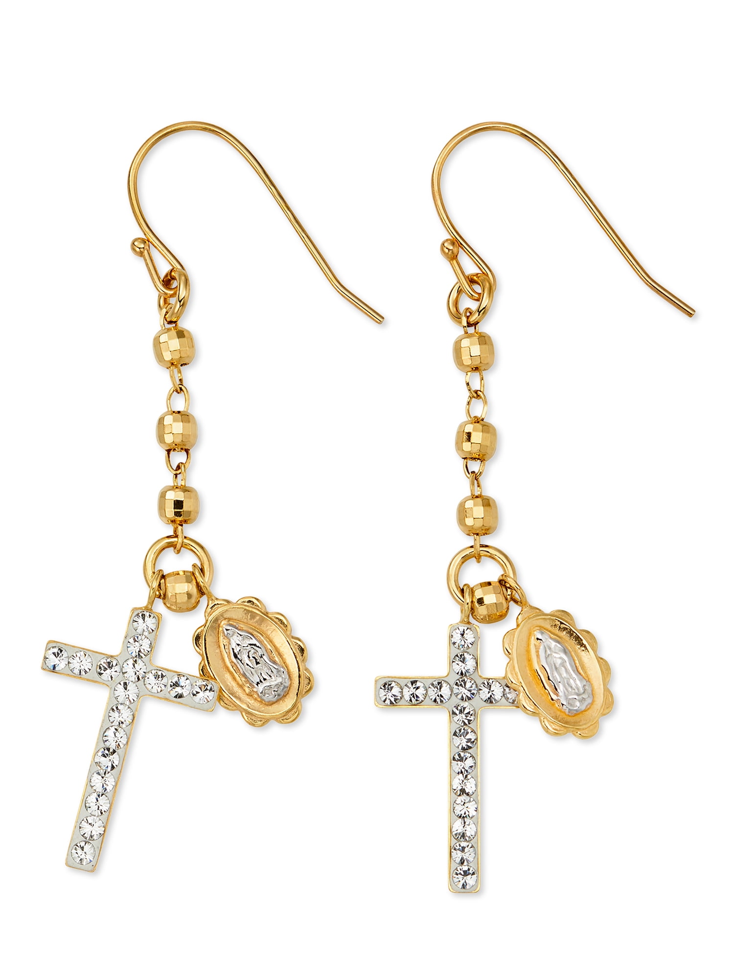 Brilliance Fine Jewelry 18k GoldPlated Sterling Silver TwoTone Cross