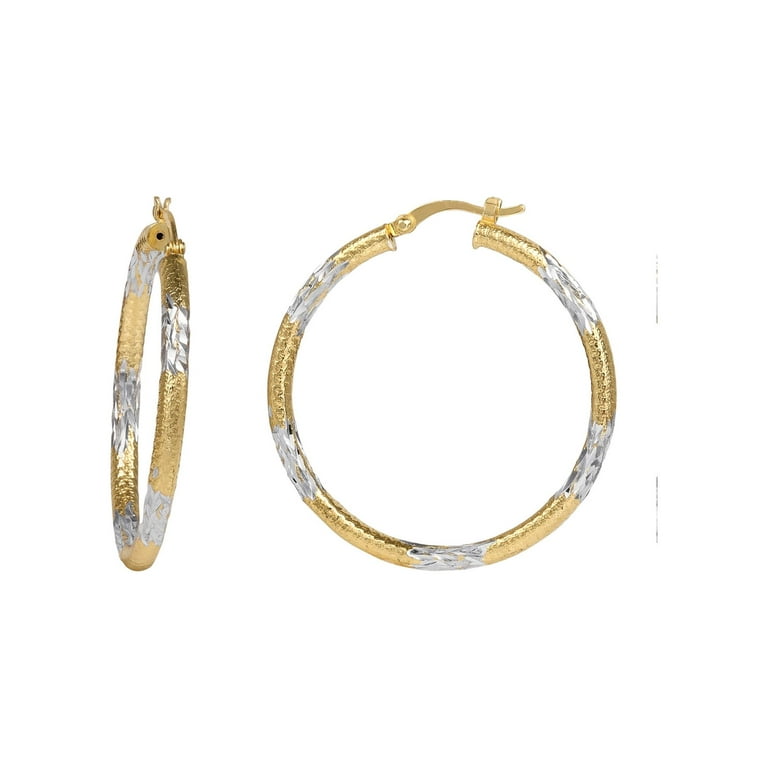 Brilliance Fine Jewelry 18kt Gold Over Sterling Silver Tube Hoop Earrings