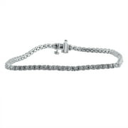 BRILLIANCE FINE JEWELRY 2 Carat T.W. Lab Grown Diamond Women Tennis Bracelet in 925 Sterling Silver