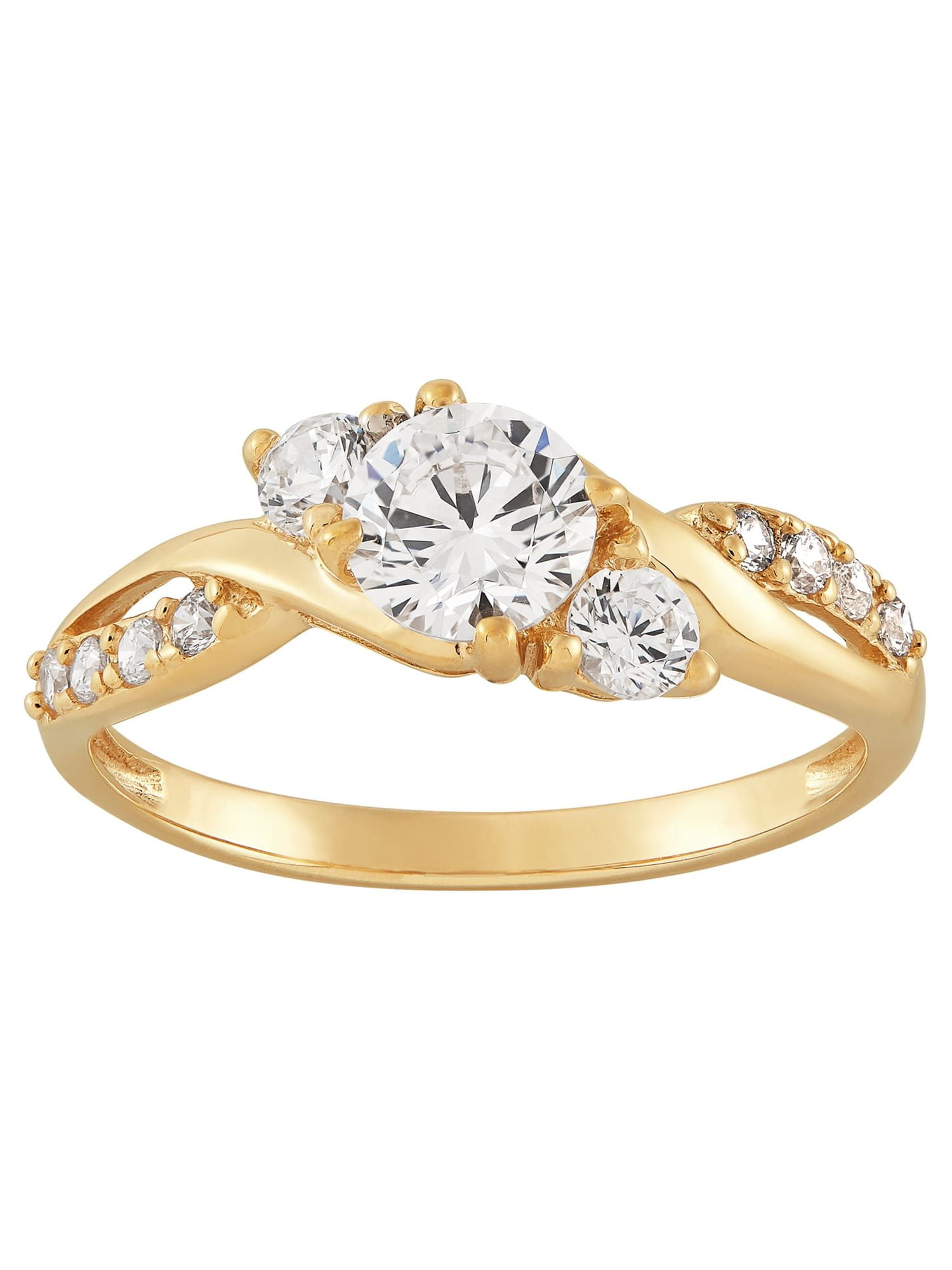 Sterling Silver Twisted 3 Stone Genuine Diamond Ring Sterling Silver Twisted 3 Stone Genuine Diamond Ring