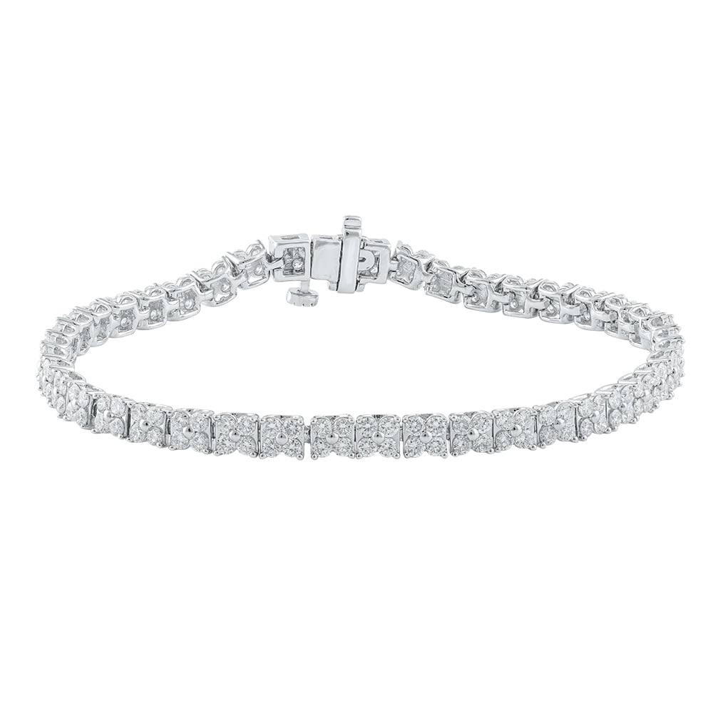 Brilliance Fine Jewelry 4-1/4 Carat Lab Grown Diamond Women Tennis Bracelet in 925 Sterling Silver