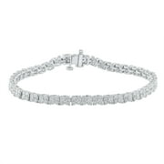 BRILLIANCE FINE JEWELRY 4-1/4 Carat Lab Grown Diamond Women Tennis Bracelet in 925 Sterling Silver