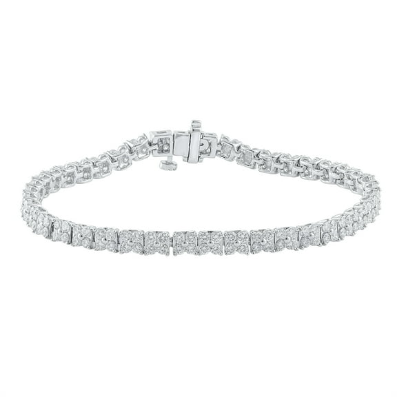 Brilliance Fine Jewelry 4-1/4 Carat Lab Grown Diamond Women Tennis Bracelet in 925 Sterling Silver