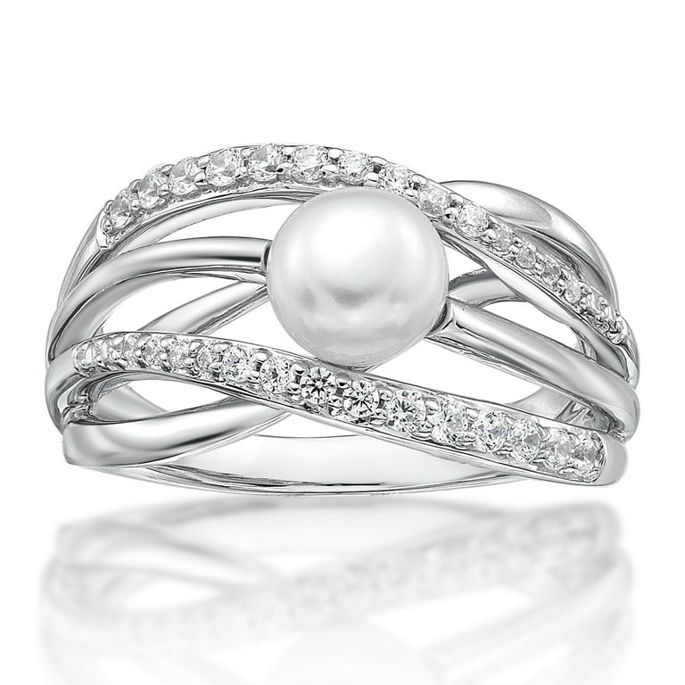 Sterling Silver Fancy Criss Cross Genuine Diamond Ring Sterling Silver Fancy Criss Cross Genuine Diamond Ring