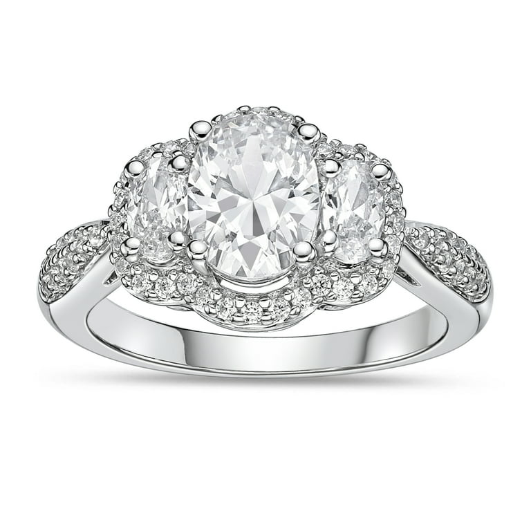 Sterling Silver 3-Stone Gemstone & Diamond Rings Sterling Silver 3-Stone Gemstone & Diamond Rings