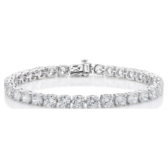 .925 Sterling Silver Simulated Classic Diamond Tennis Bracelet, 7.25"