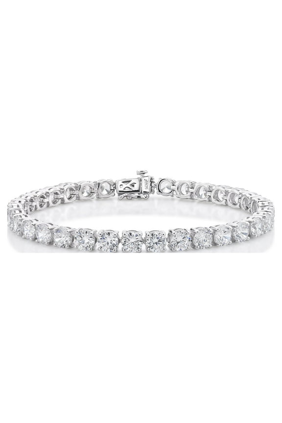 .925 Sterling Silver Simulated Classic Diamond Tennis Bracelet, 7.25"