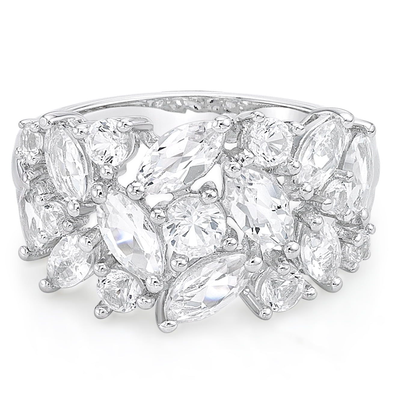 Brilliance Fine Jewelry 925 Sterling Silver Simulated White Diamond Ring
