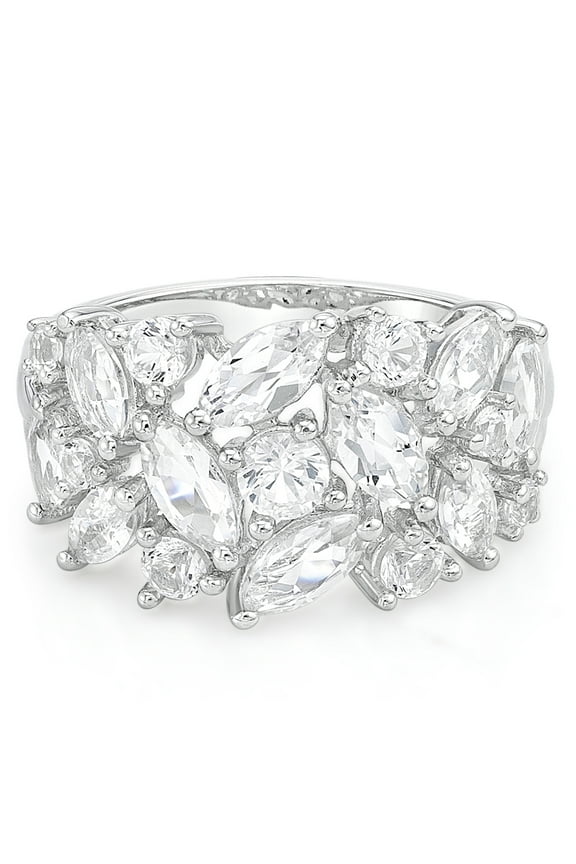 925 Sterling Silver Simulated White Diamond Ring