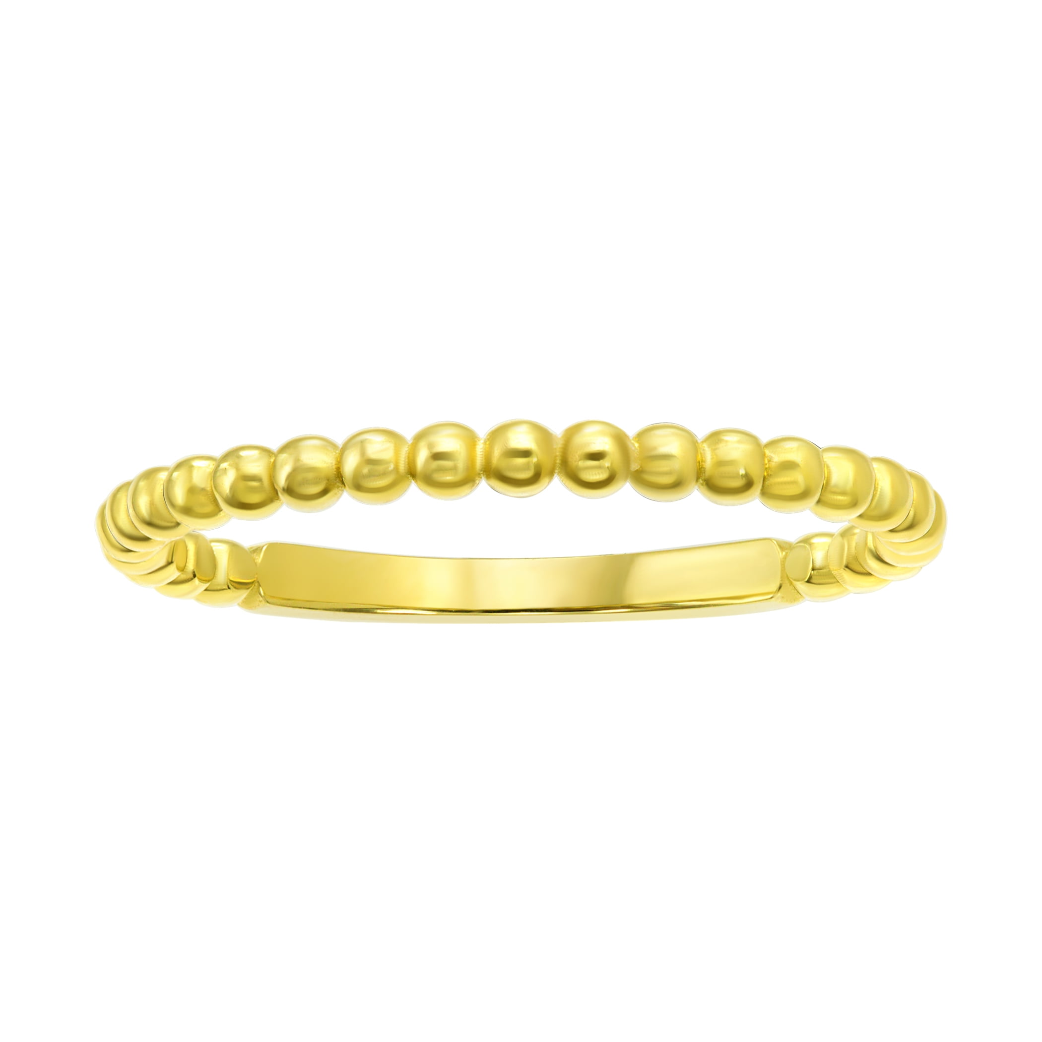 Brilliance Fine Jewelry Adult Ladies Stackable 10KT Yellow Gold Beaded Band Ring, Size 7
