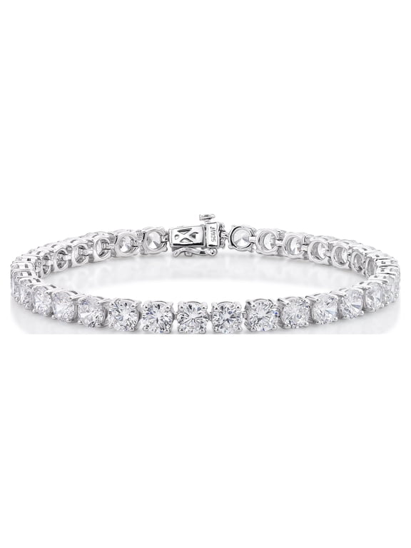 Classic Tennis Bracelet Simulated White Diamond 7.25" in 925 Sterling Silver
