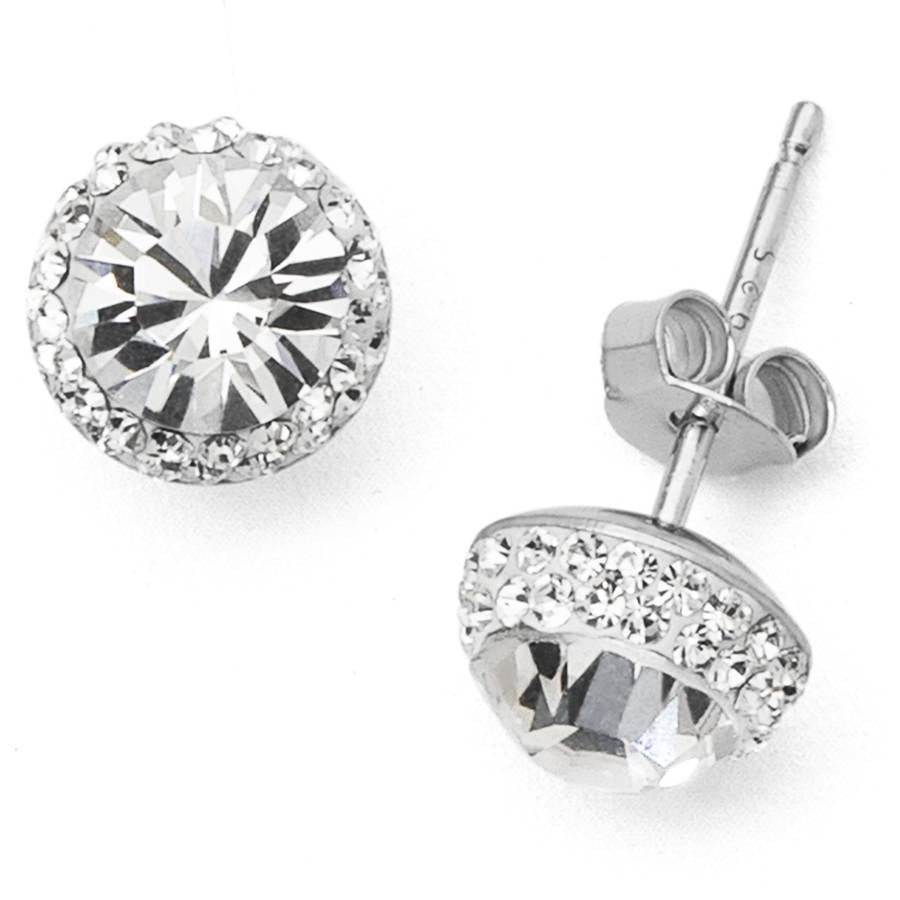 Brilliance Fine Jewelry Clear Crystal 18kt Gold Over Sterling Silver