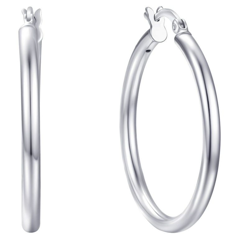 Silver Classic Hoop Earrings - 30mm