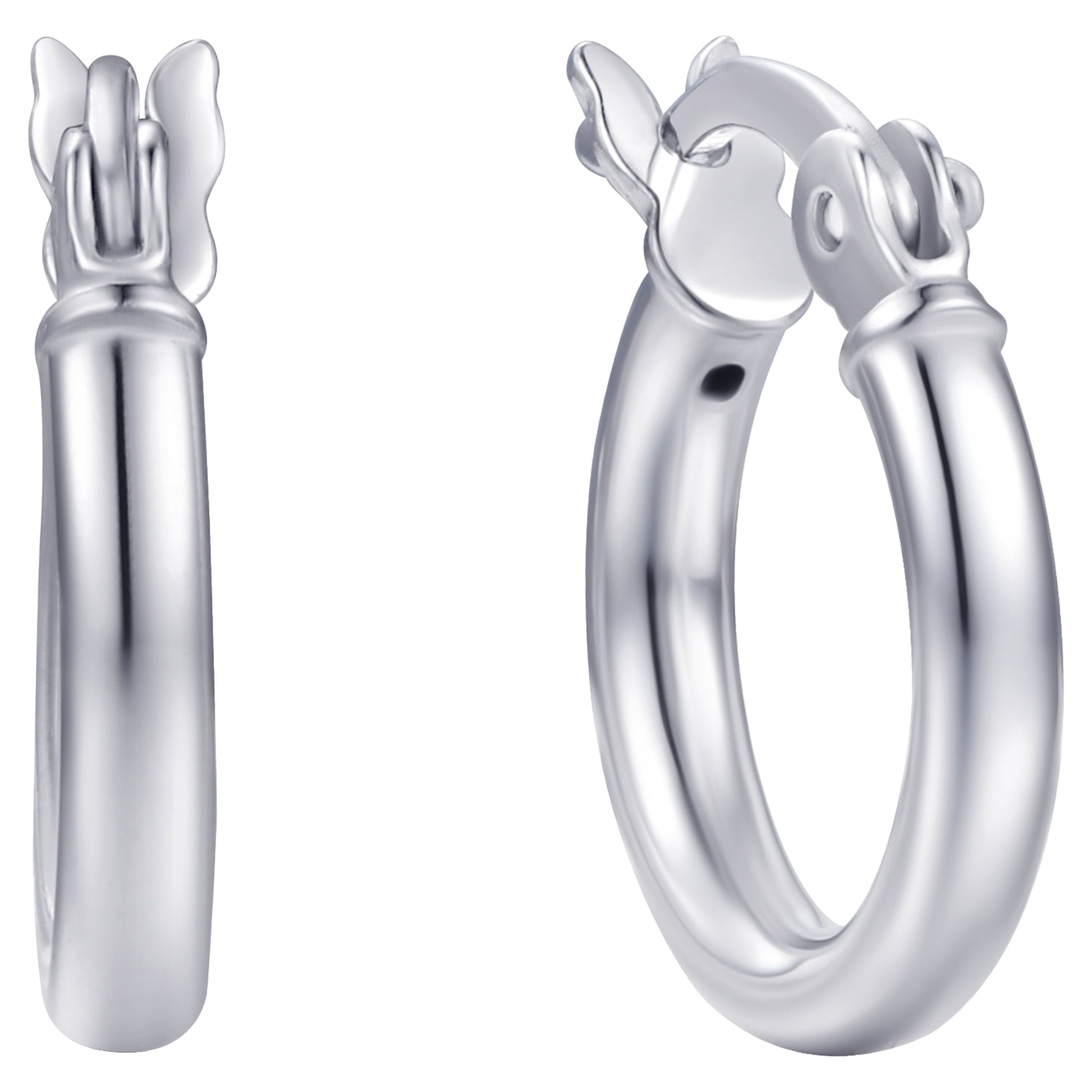 BRILLIANCE FINE JEWELRY Click-top Hoop Earrings 12mm in Sterling Silver