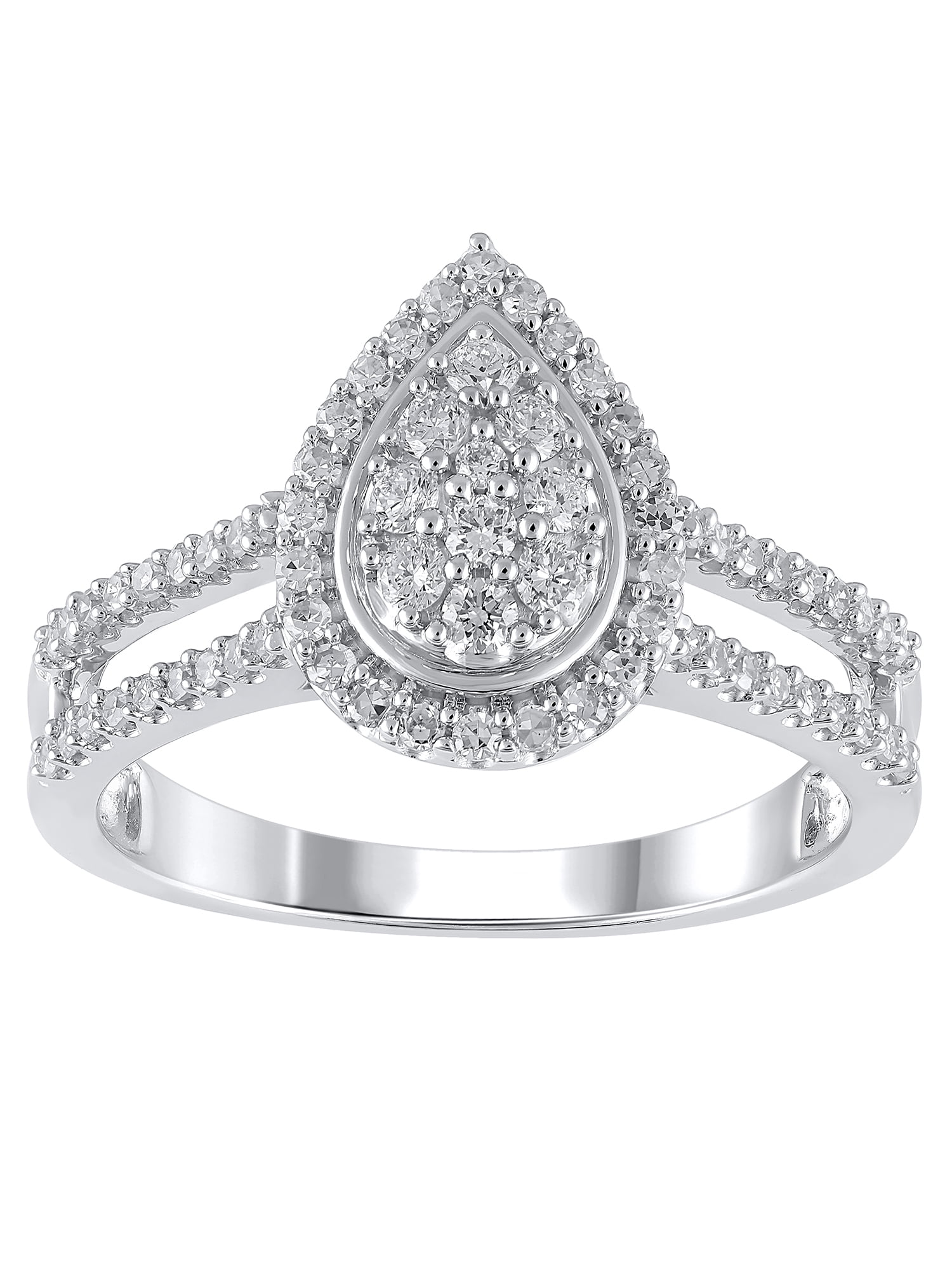 Brilliance Fine Jewelry Composite Diamond Engagement Ring 1/2 ct Sterling Silver
