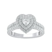 BRILLIANCE FINE JEWELRY Composite Lab Grown Diamond Engagement Women's Ring 1 ct in Sterling Silver