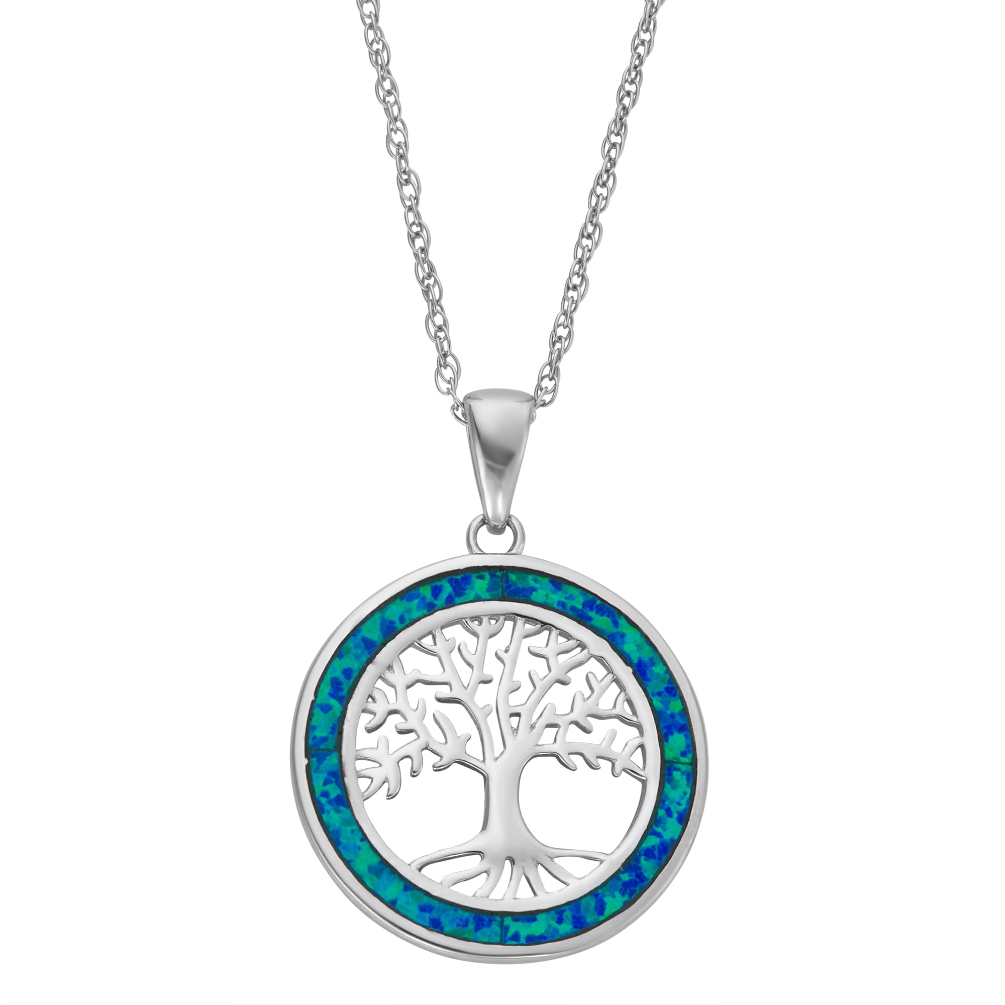 Brilliance Fine Jewelry Created Blue Opal and Simulated Diamond