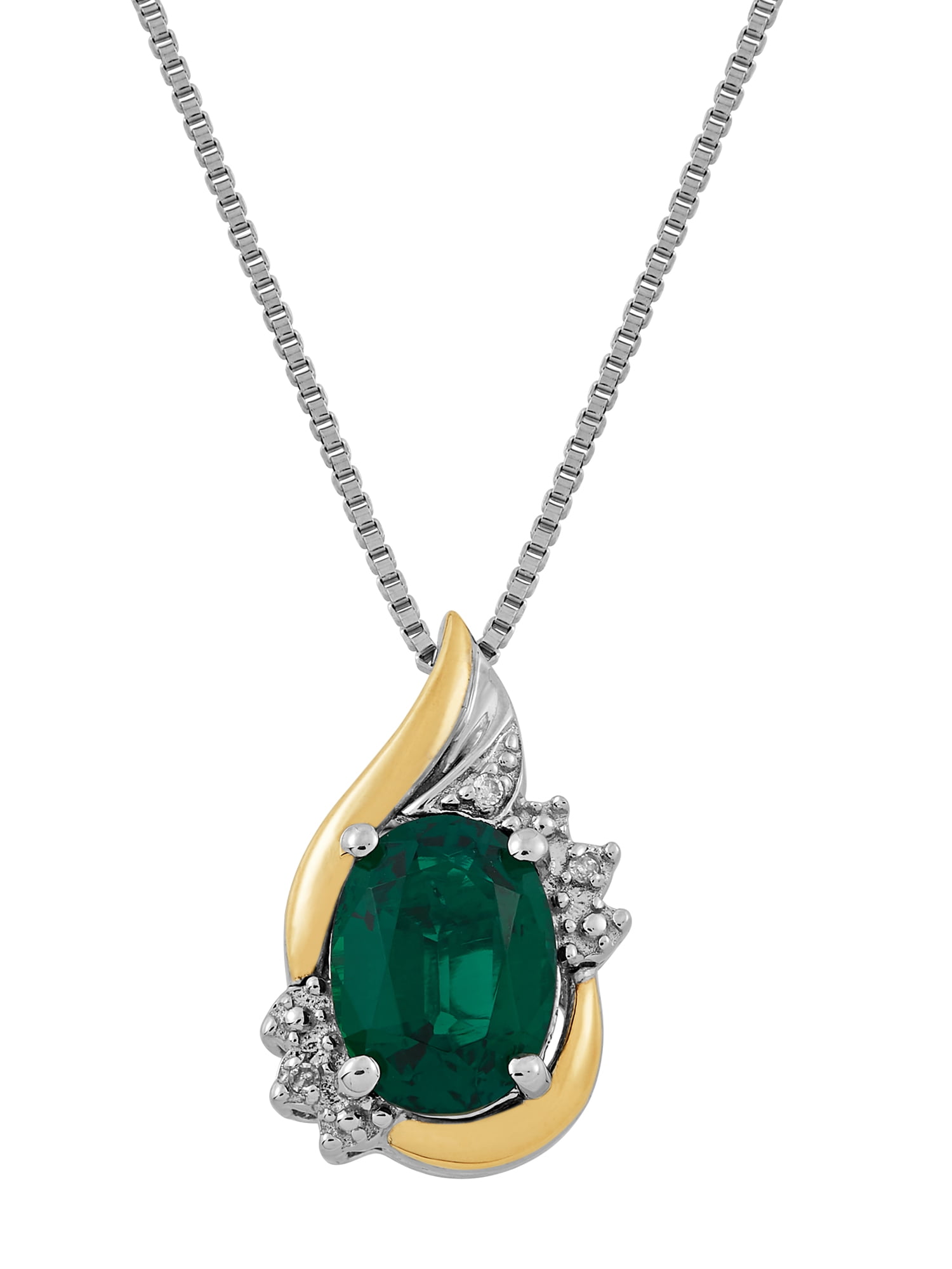 Brilliance Fine Jewelry Created Emerald and Diamond Accent