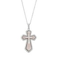 thumbnail image 1 of Brilliance Fine Jewelry Cross Mother of Pearl,Crystal,Cross Pendant in Sterling Silver,18", 1 of 4