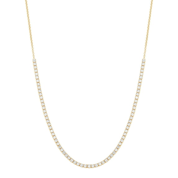 Brilliance Fine Jewelry Cubic Zirconia Adjustable Necklace in Sterling Silver 14KT Gold Plate
