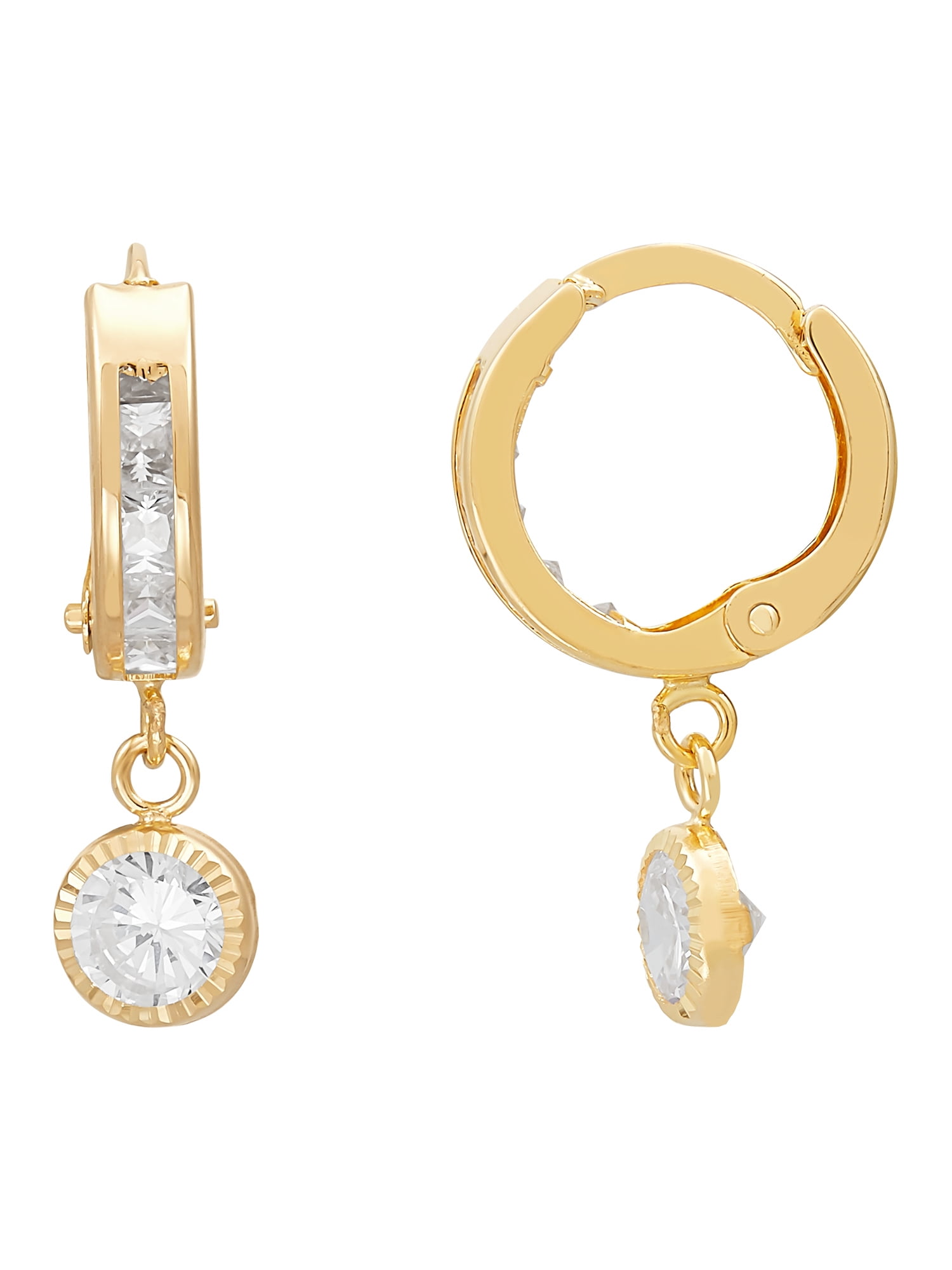 Brilliance Fine Jewelry 10K Yellow Gold 1.27mm x 12mm Hoop