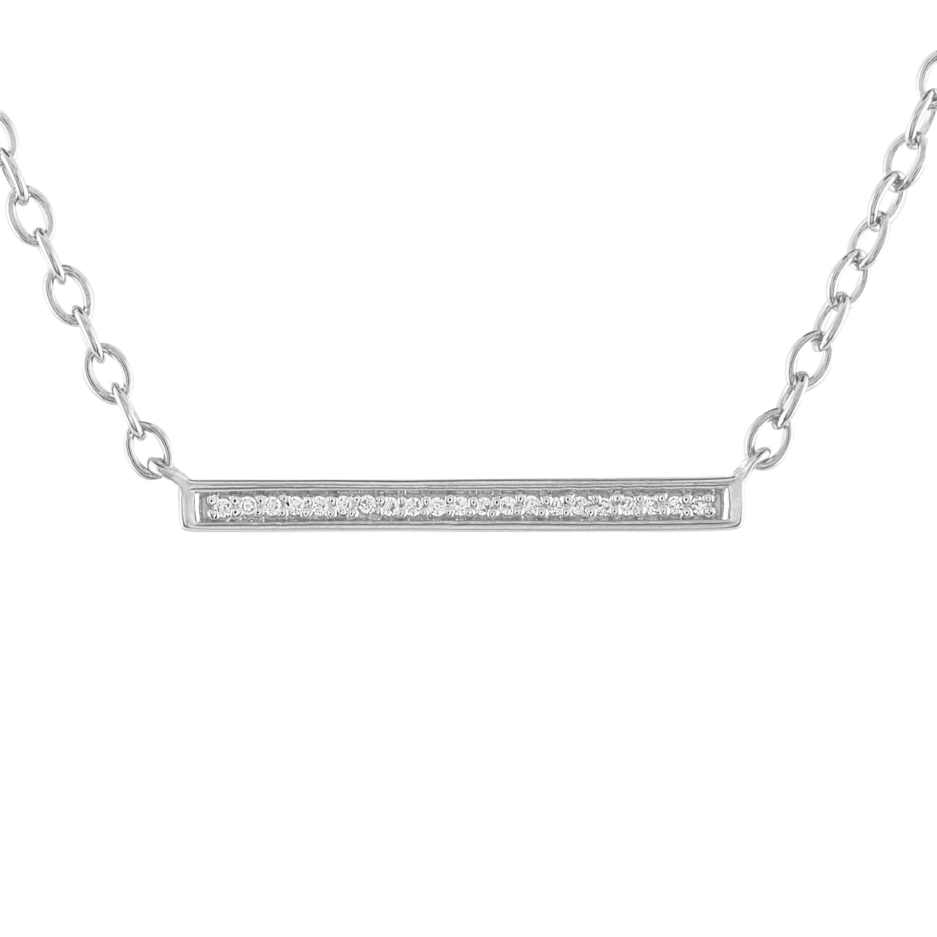 Brilliance Fine Jewelry Diamond Accent Sterling Silver Straight Bar Necklace
