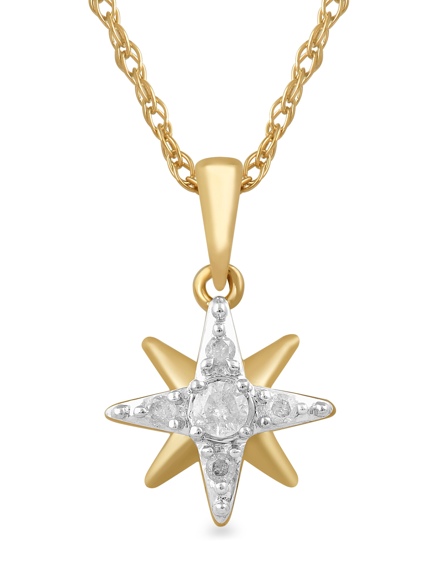 Brilliance Fine Jewelry Diamond Star Pendant 1/10 ct in 10K Yellow Gold