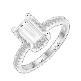 thumbnail image 1 of Brilliance Fine Jewelry Emerald 1.5 Carat Lab Grown Diamond Halo Engagement Ring in Sterling Silver, 1 of 7