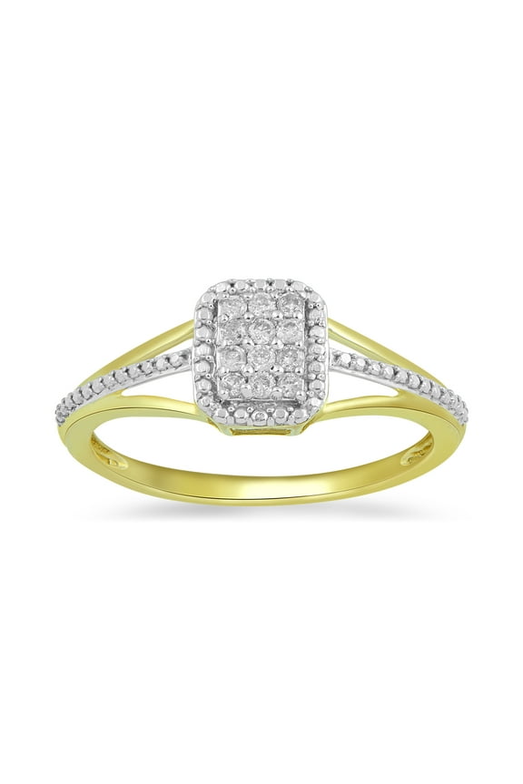 Enhancer Diamond Elongated Ring, Yellow Gold,10 Carat