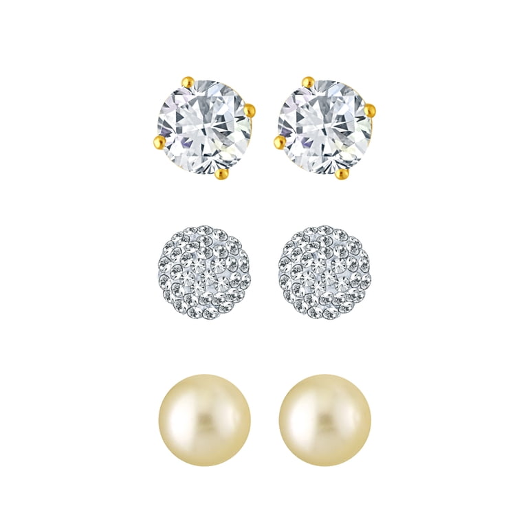 6 Pairs Cubic Zirconia Earrings For Women - Hypoallergenic 925 Sterling Silver, Leverback Style