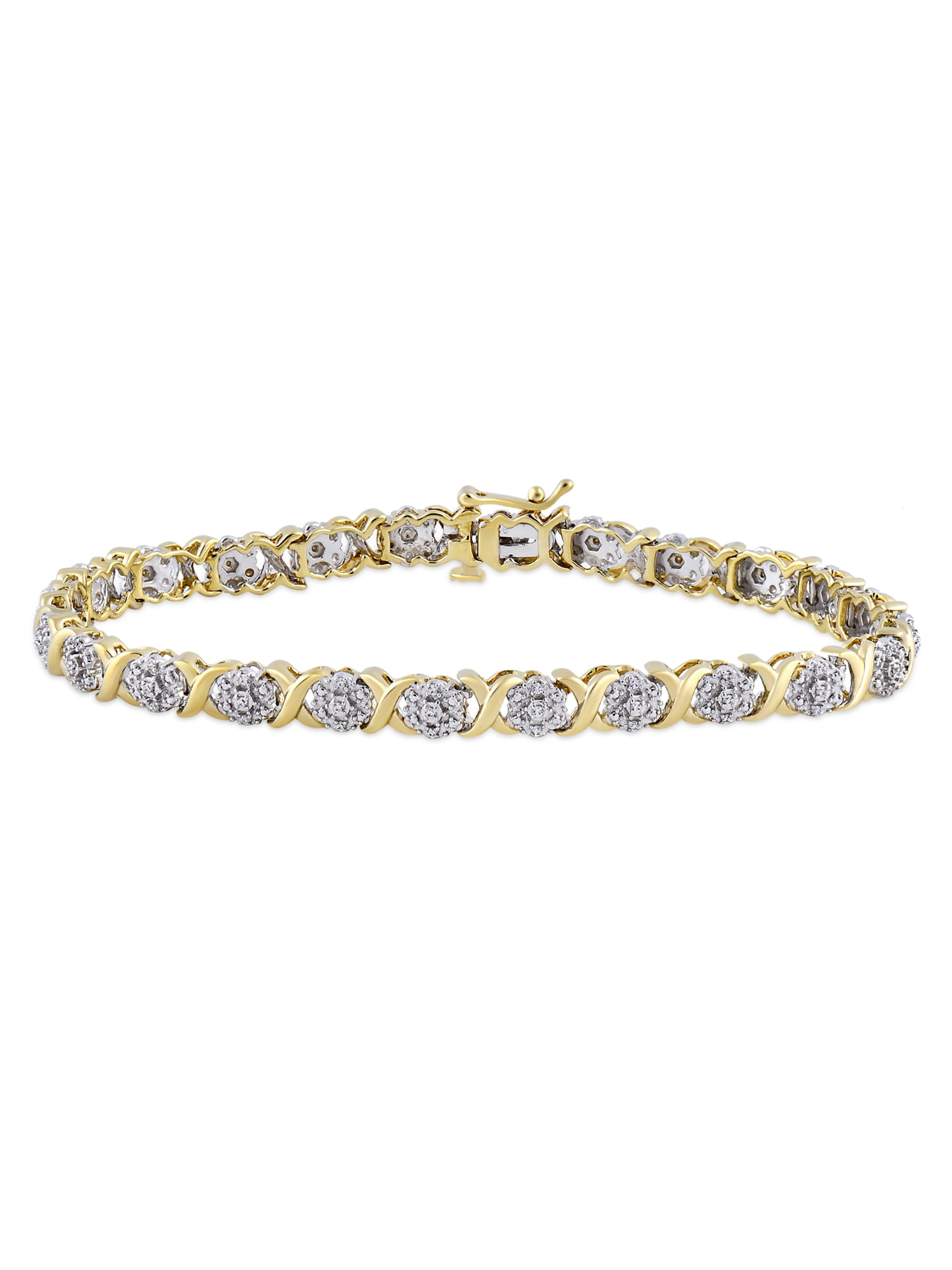 Brilliance Fine Jewelry Flower Cluster Ring 1/10 ct in 18K Yellow Gold