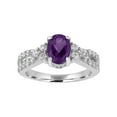 thumbnail image 1 of Ladies Brilliance Fine Jewelry Genuine Amethyst with CZ Accents Sterling Silver Ring, 1 of 2