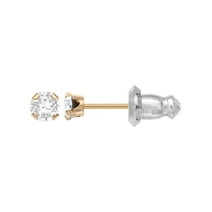 Brilliance Fine Jewelry Girl’s 14K Yellow Gold April Crystal Stud Earrings