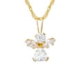 thumbnail image 1 of Brilliance Fine Jewelry Girl’s 14K Yellow Gold CZ Angel Pendant, 18” Chain, 1 of 4