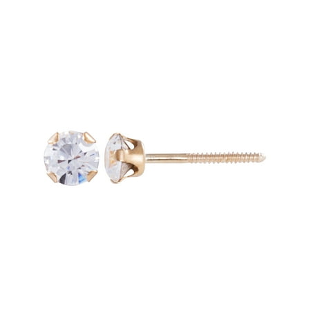 Brilliance Fine Jw 14k Cz Stud Safeback